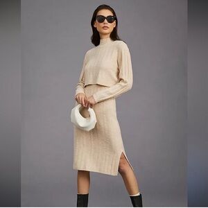 Anthropologie Current Air Sweater Dress with Slip